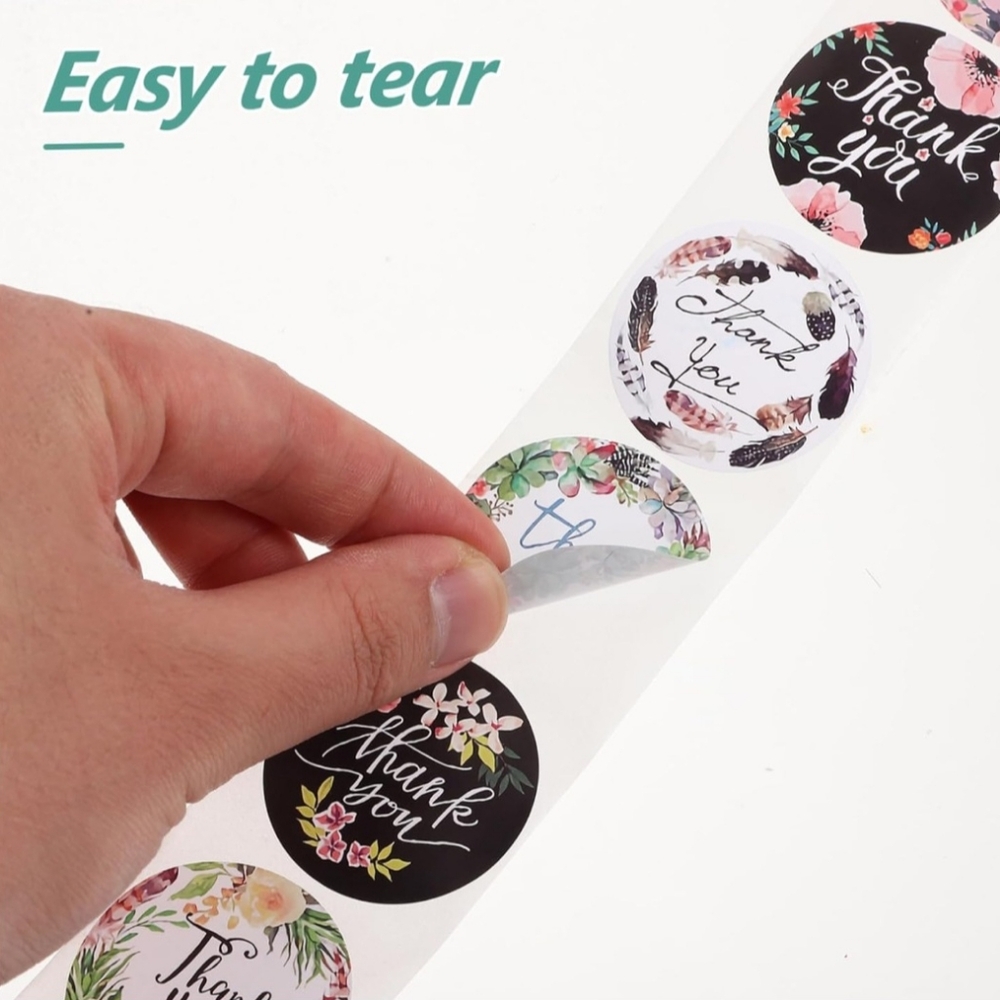 🌿 5/$25. Thank You Small Stickers Roll, 500Pcs 1 Inch - Picture 4 of 4